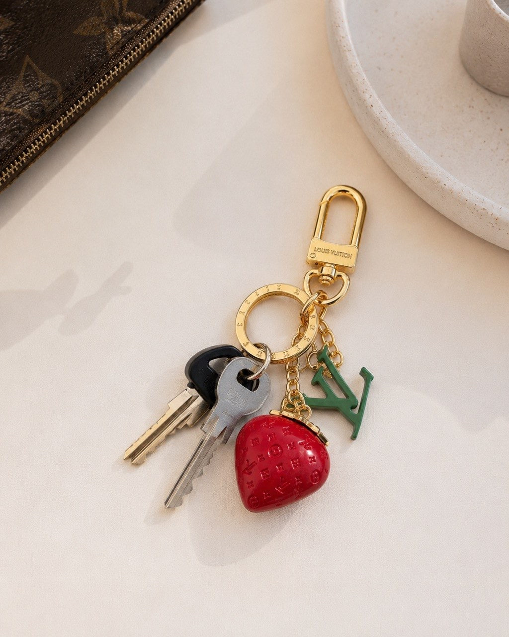 LV Strawberry Keychain