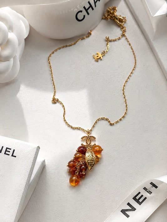 CC Amber Charm Necklace