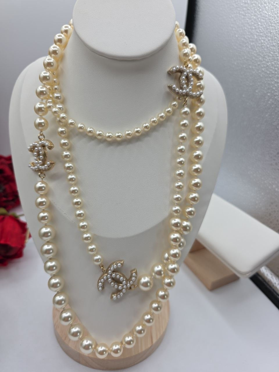CC Crystal Pearl Necklace