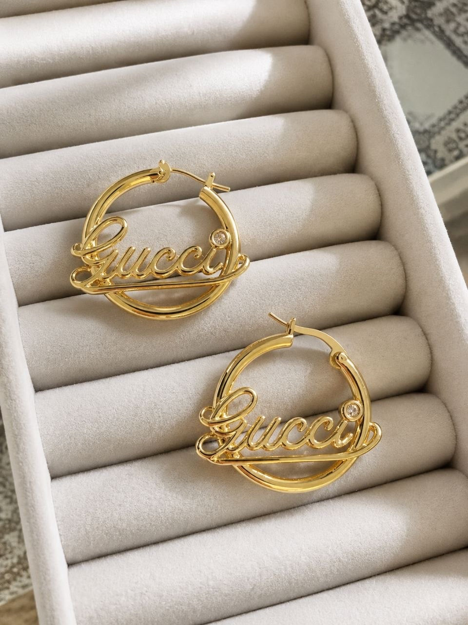 Gucci Script Hoop Earrings