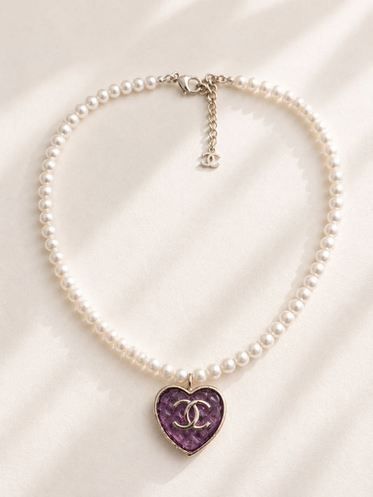 CC Pearl Heart Necklace