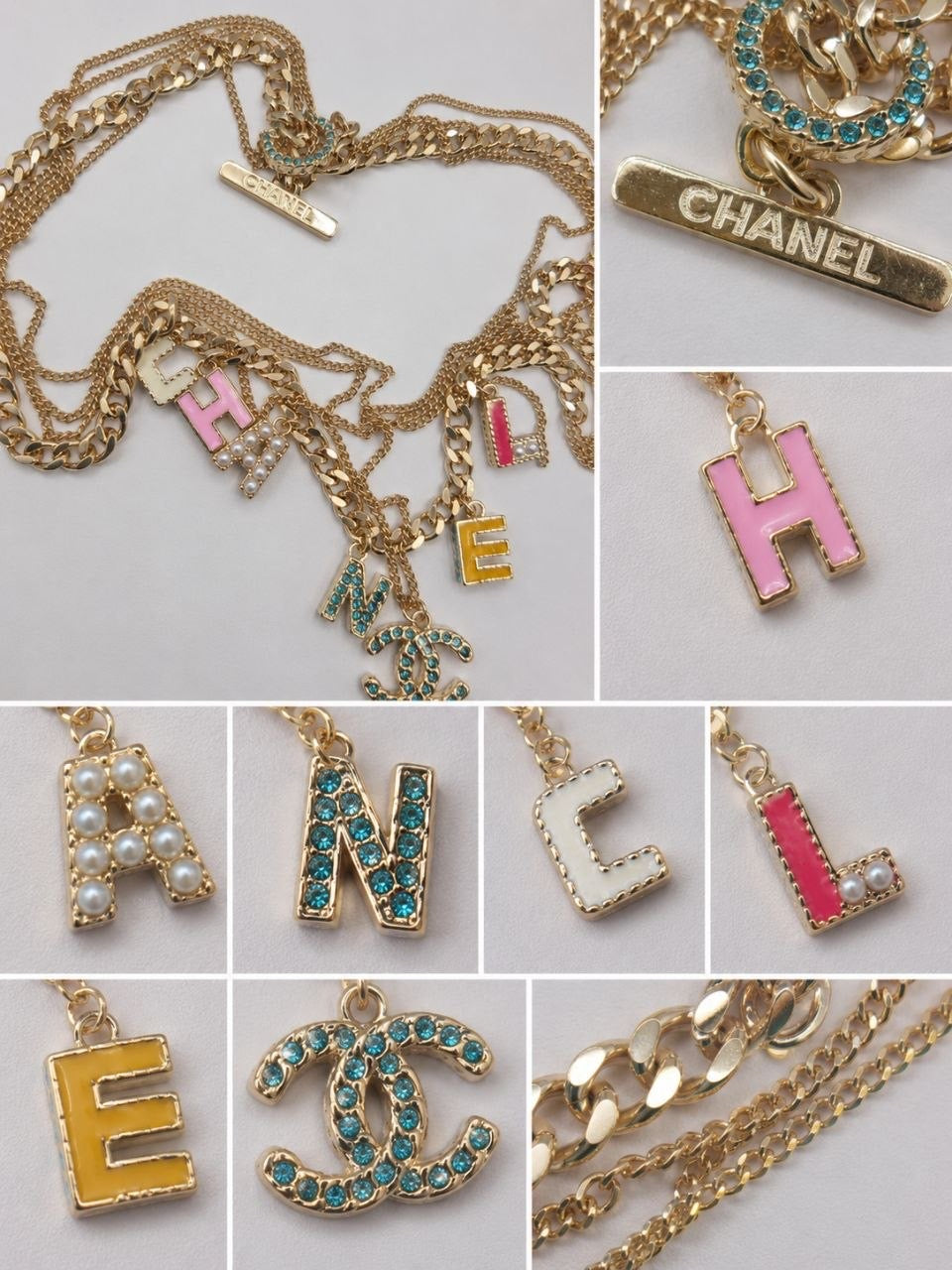Layered CC Charm Necklace