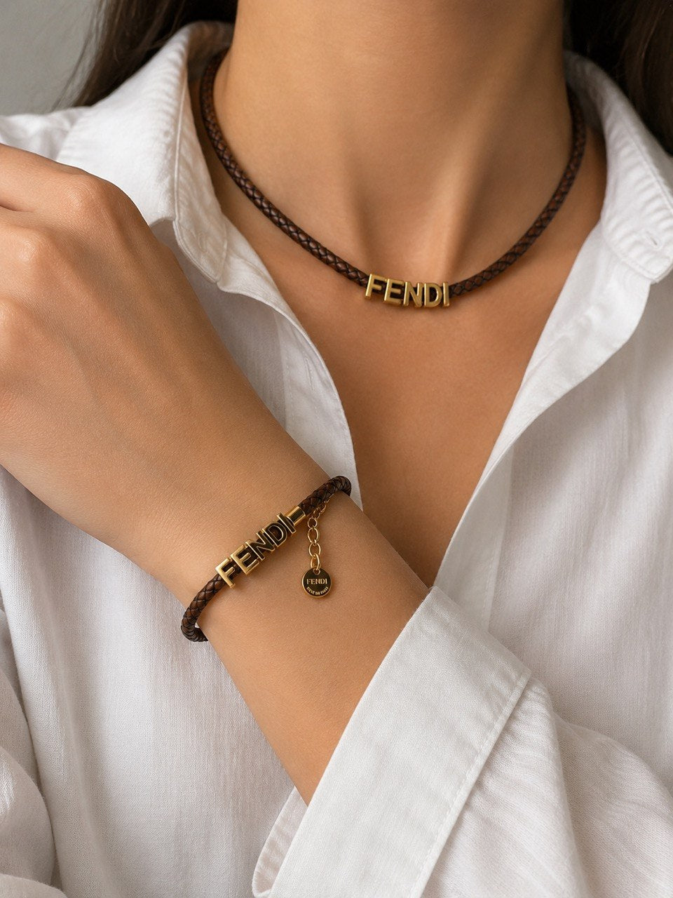 FF Braided Brown Necklace