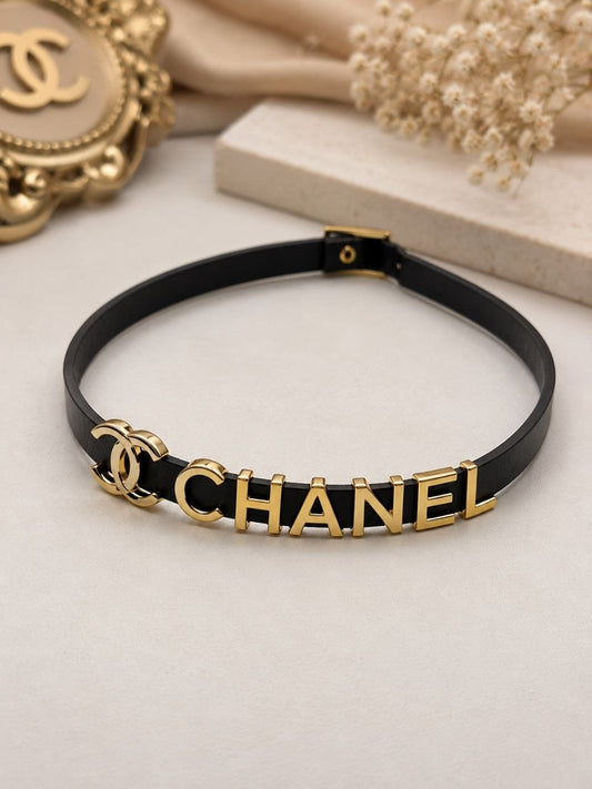 CC Logo Leather Choker