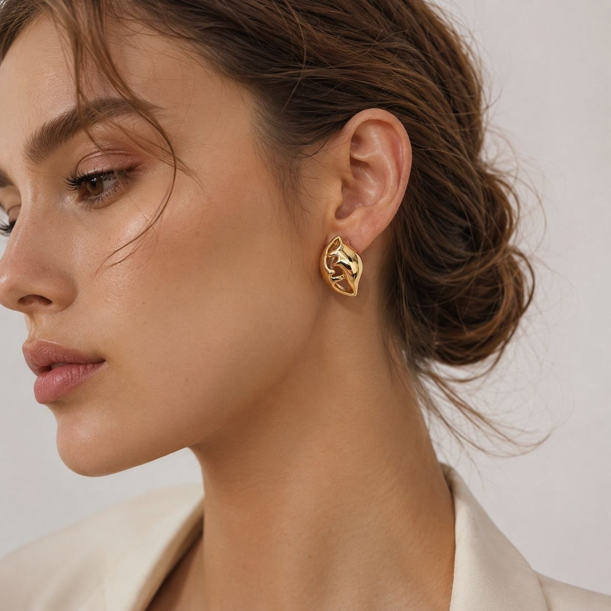 FF Gold Shell Earrings