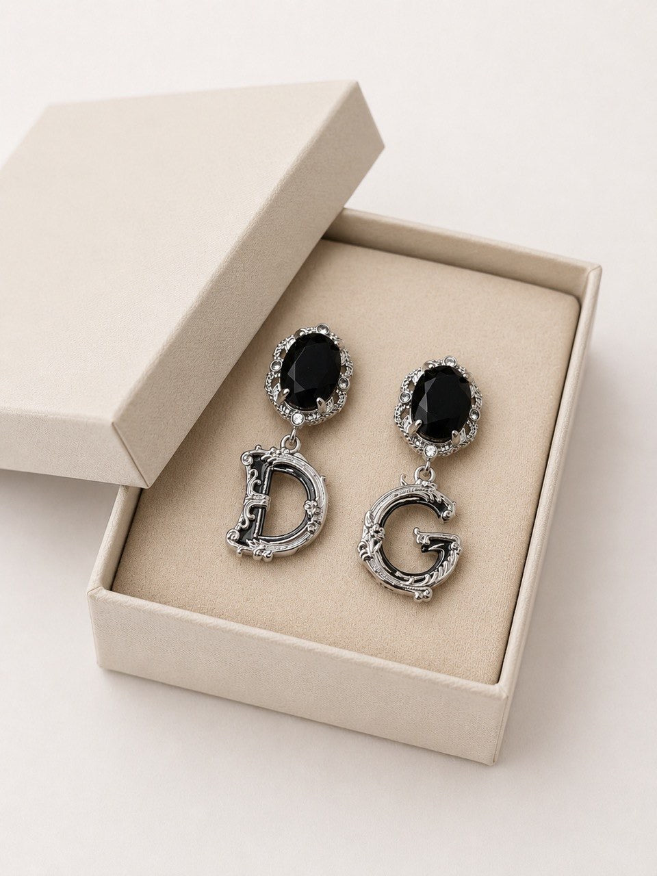 DG Black Crystal Drop Earrings