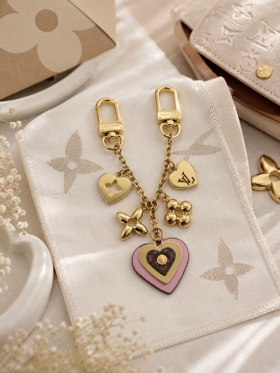 LV Heart Charm Bag Accessory