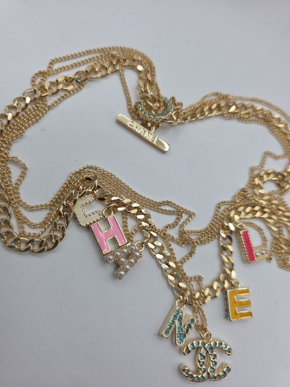 Layered CC Charm Necklace