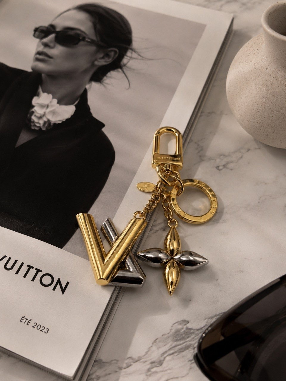 LV Gold Keychain
