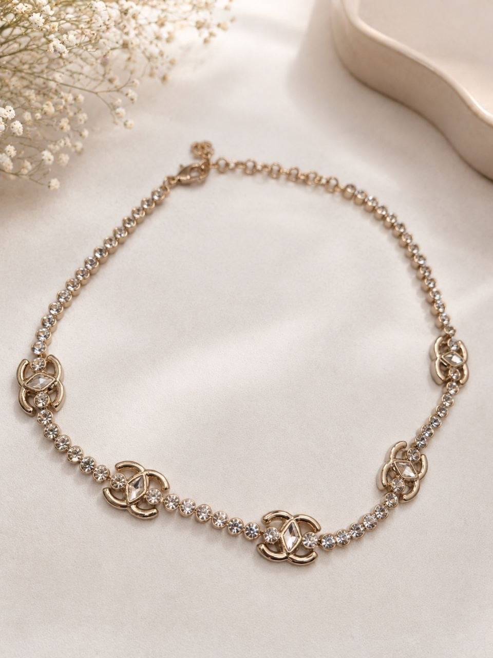 CC Crystal Tennis Necklace