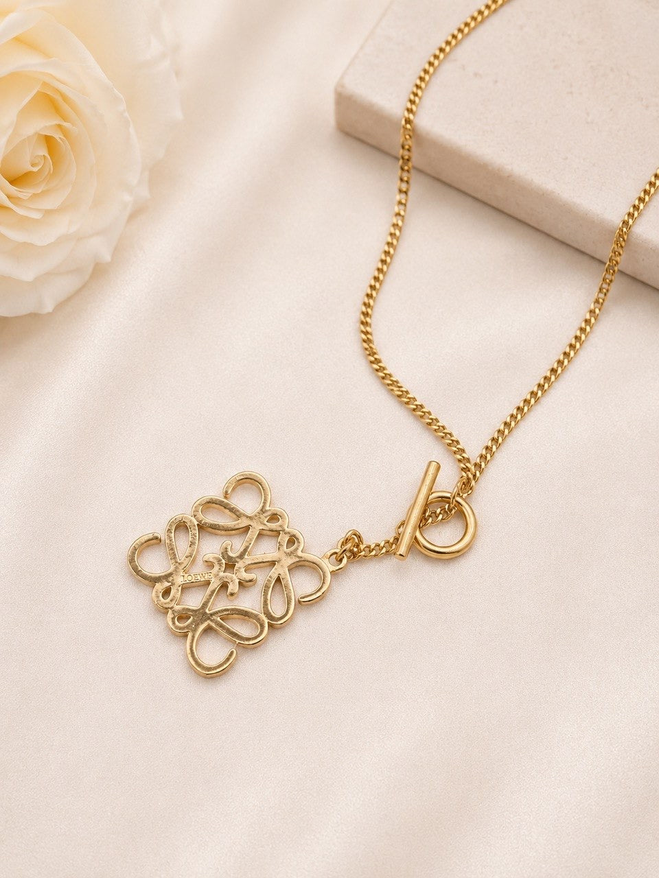Loewe Gold Anagram Necklace