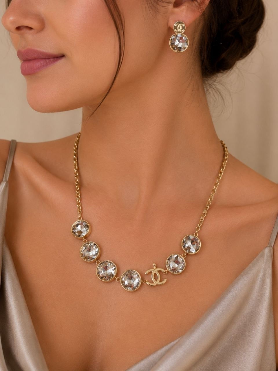 CC Crystal Statement Necklace