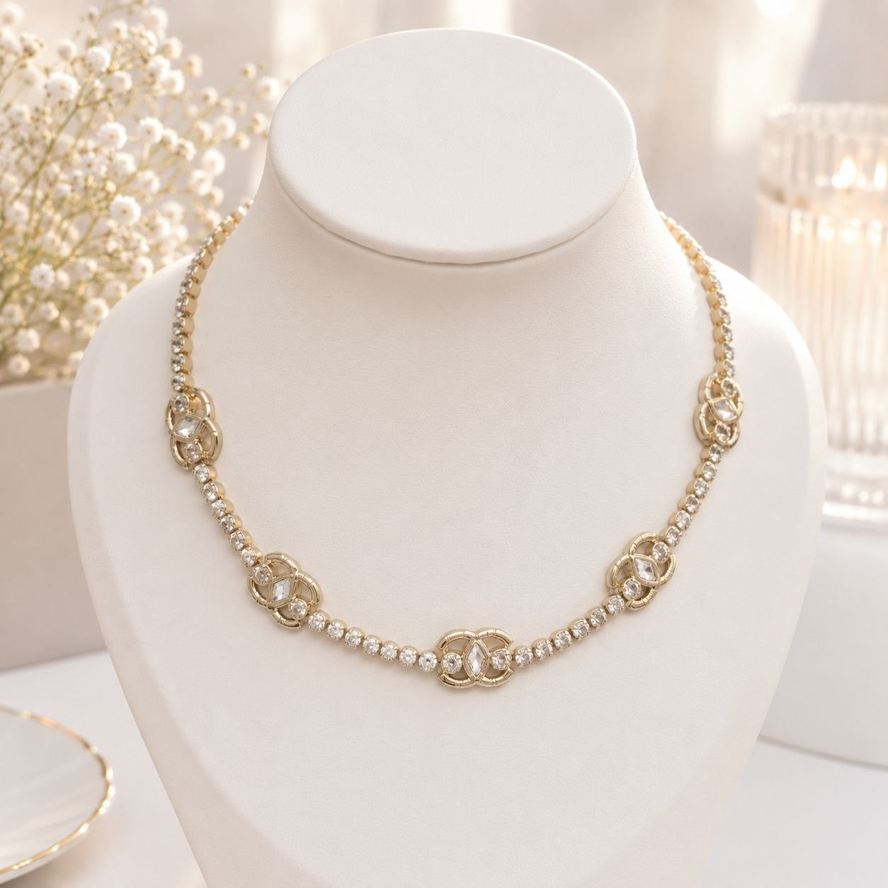 CC Crystal Tennis Necklace