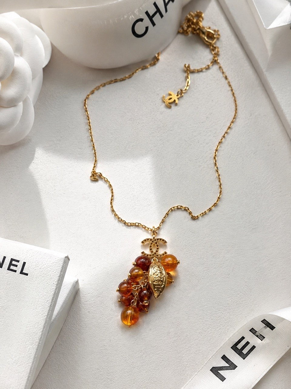 CC Amber Charm Necklace