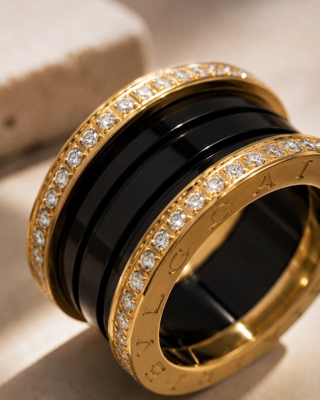 BVLGARI Black Ceramic Ring