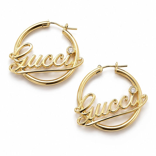 Gucci Script Hoop Earrings