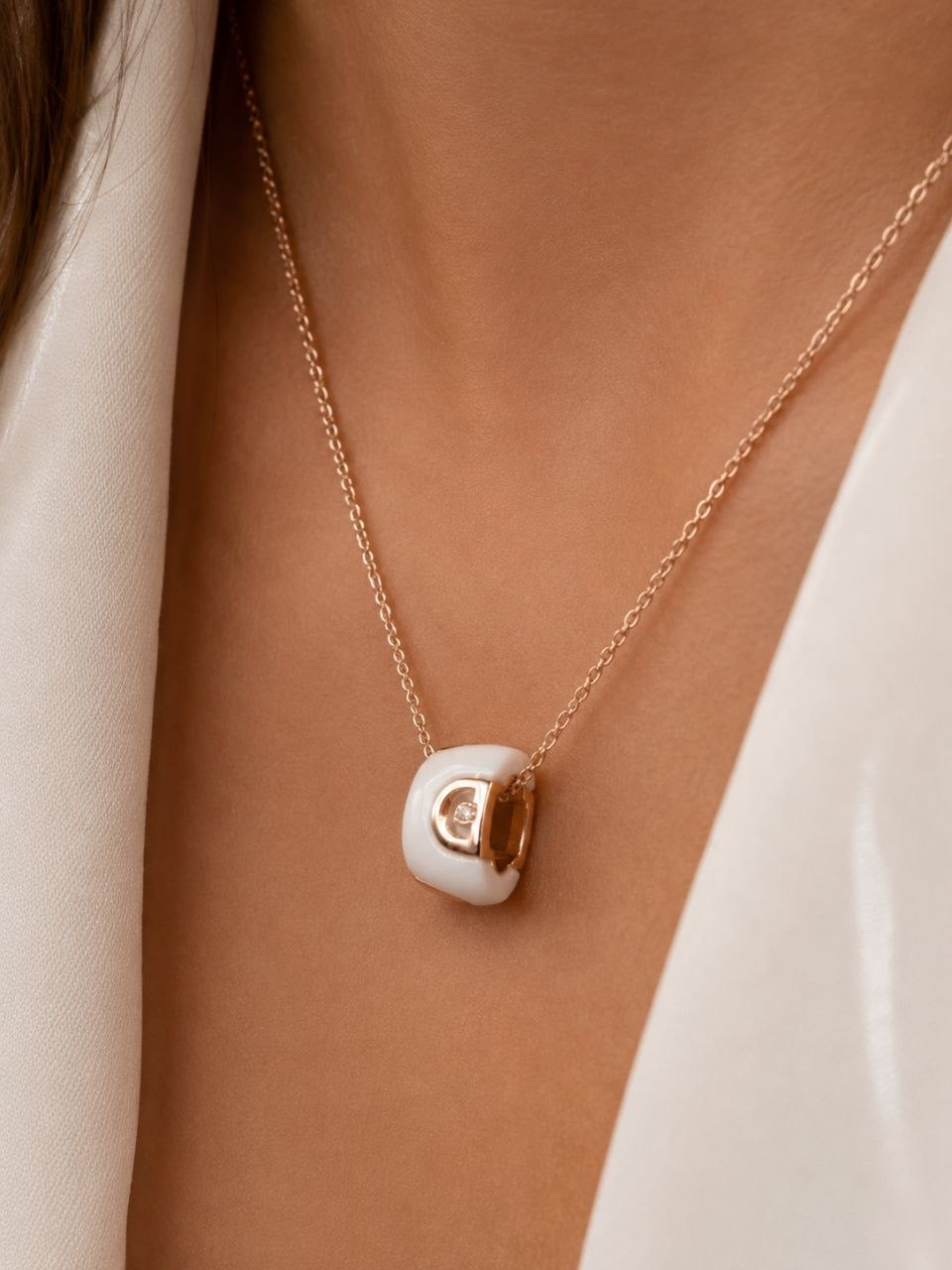 Damiani White Ceramic Necklace
