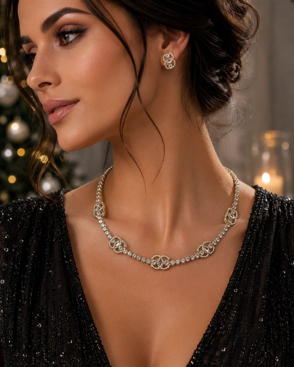 CC Crystal Tennis Necklace
