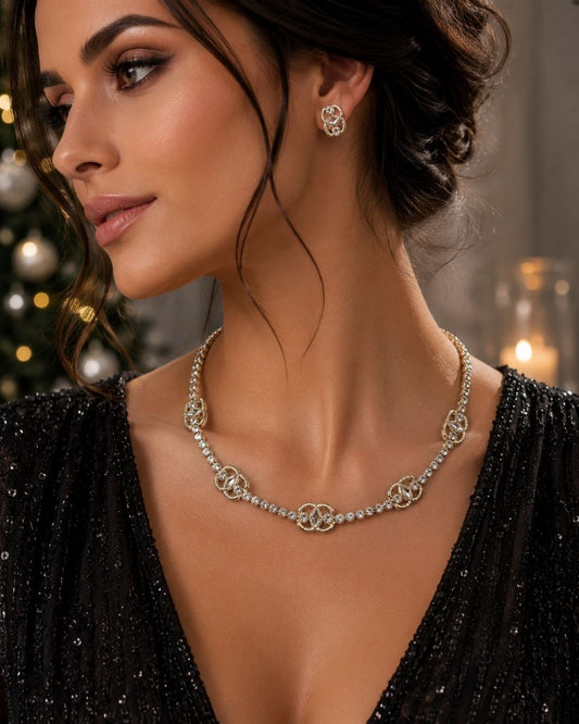 CC Crystal Tennis Necklace