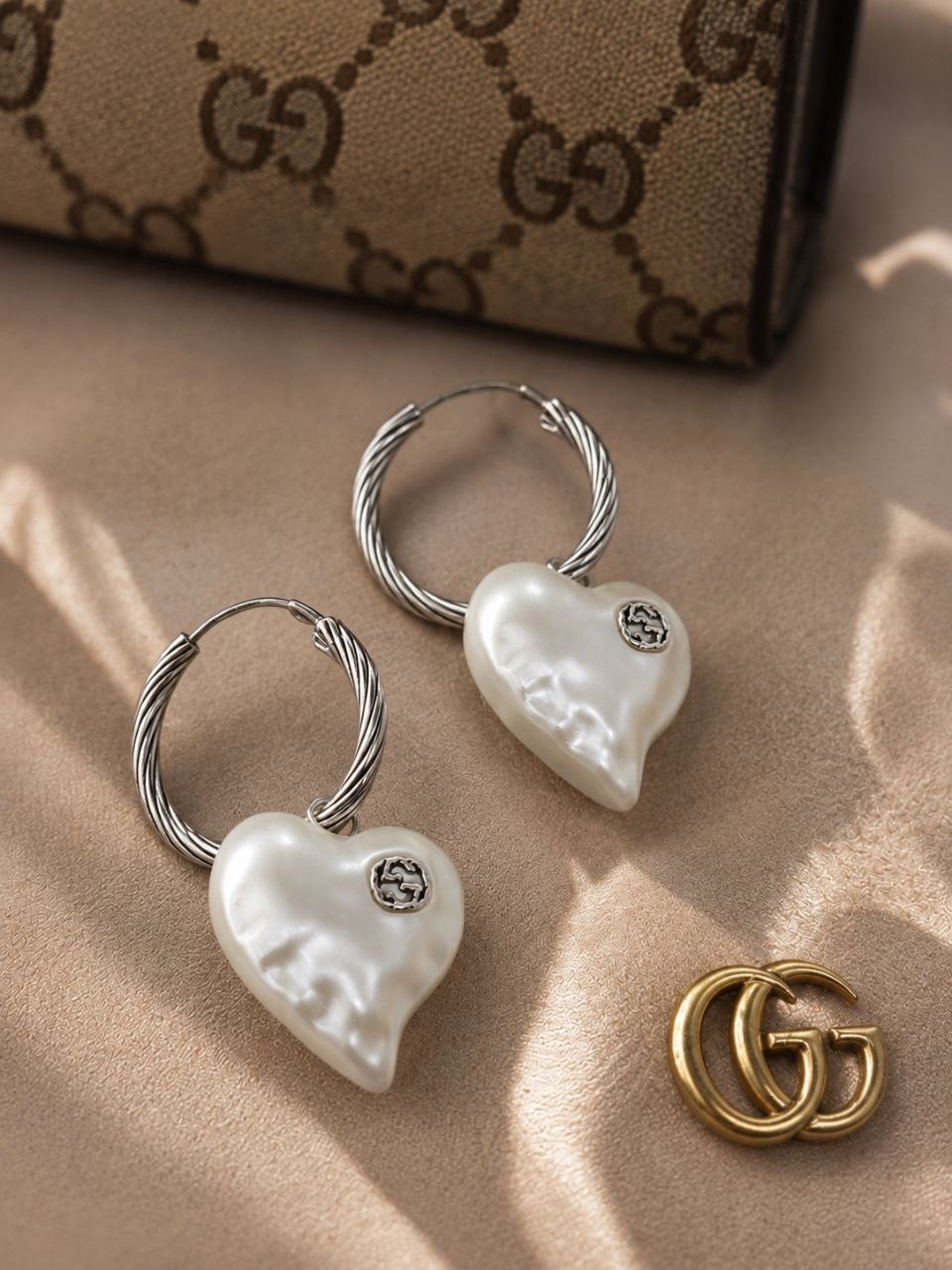 GG Heart Hoop Earrings