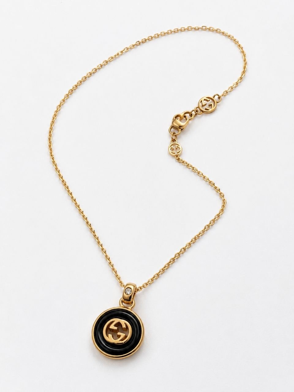 GG Black Medallion Necklace