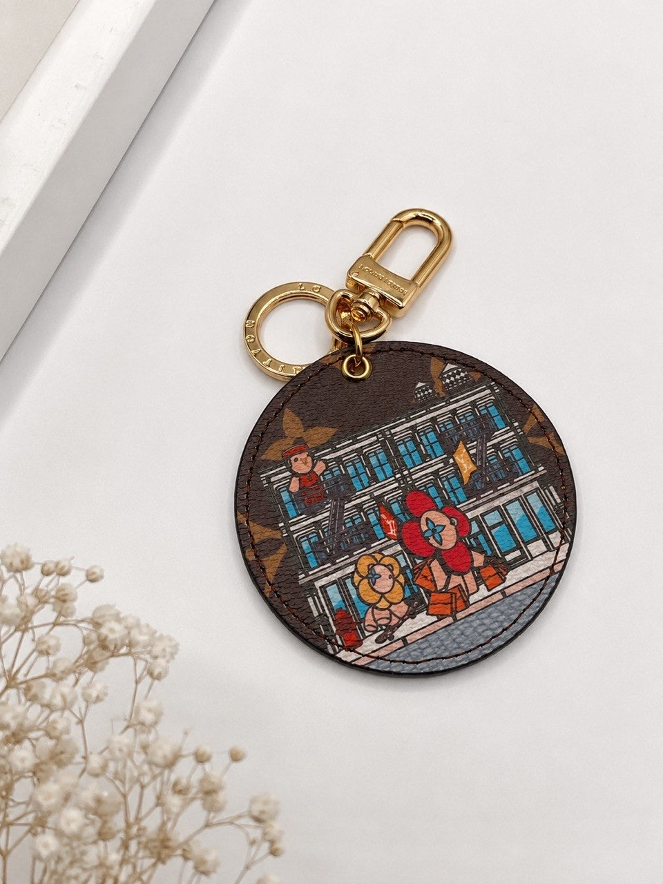 LV City Print Keychain