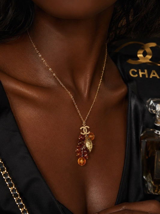 CC Amber Charm Necklace