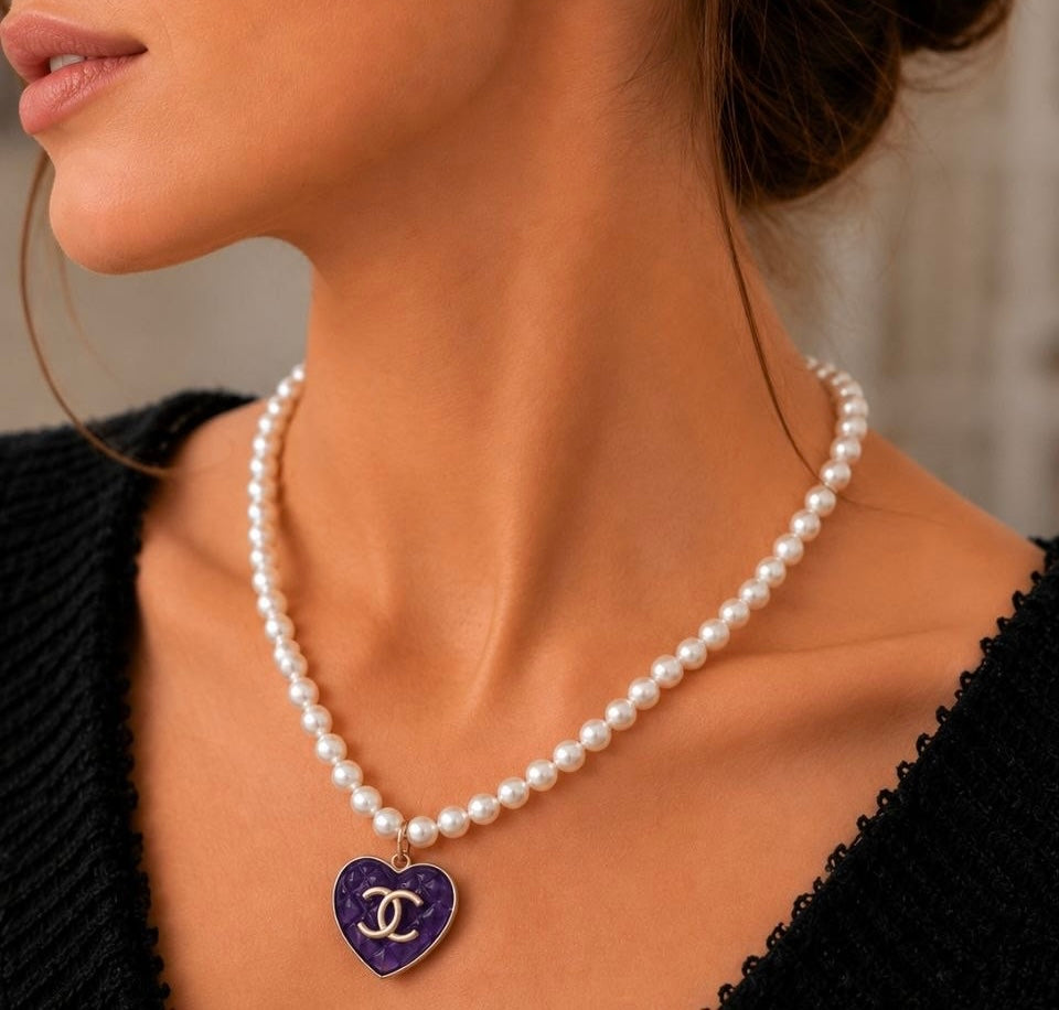 CC Pearl Heart Necklace