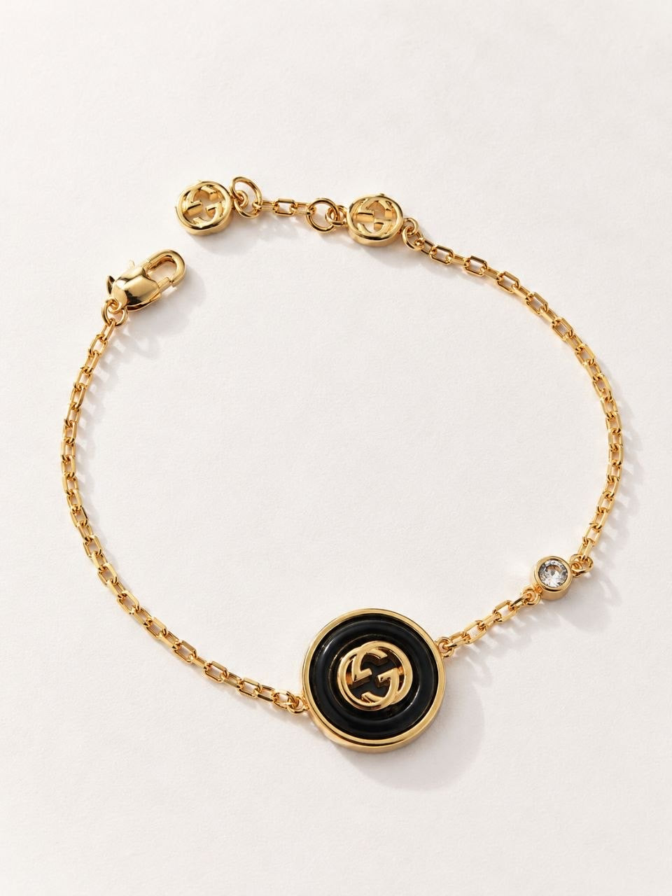 GG Black Medallion Bracelet