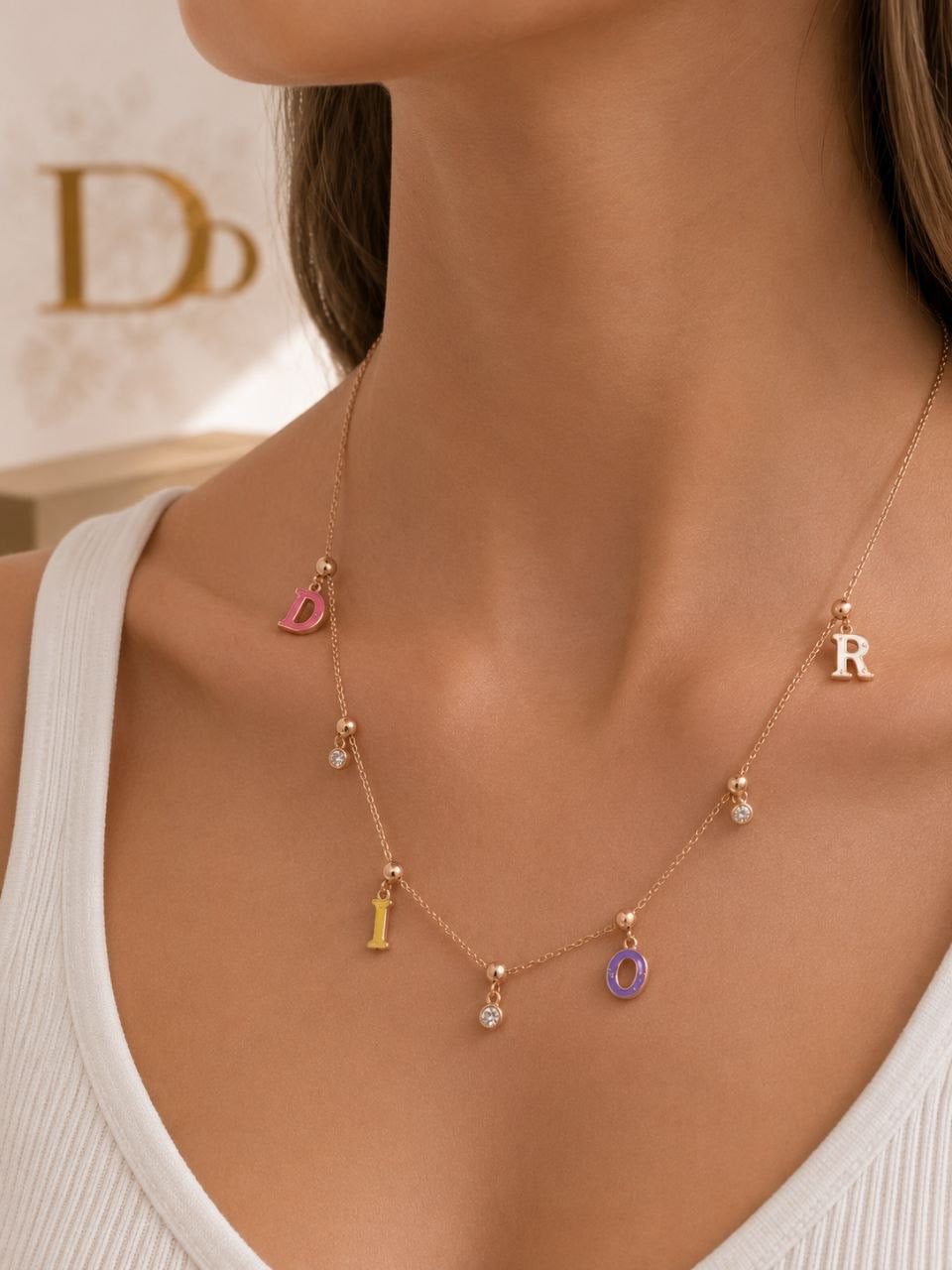 Dior Letter Charm Necklace