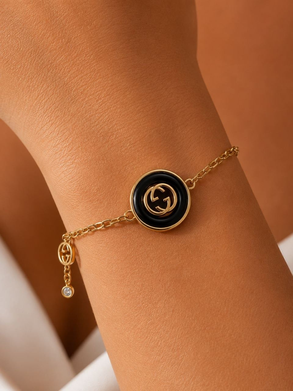 GG Black Medallion Bracelet