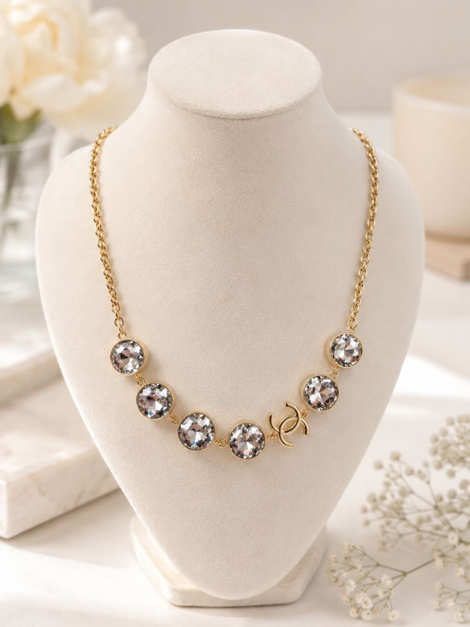 CC Crystal Statement Necklace
