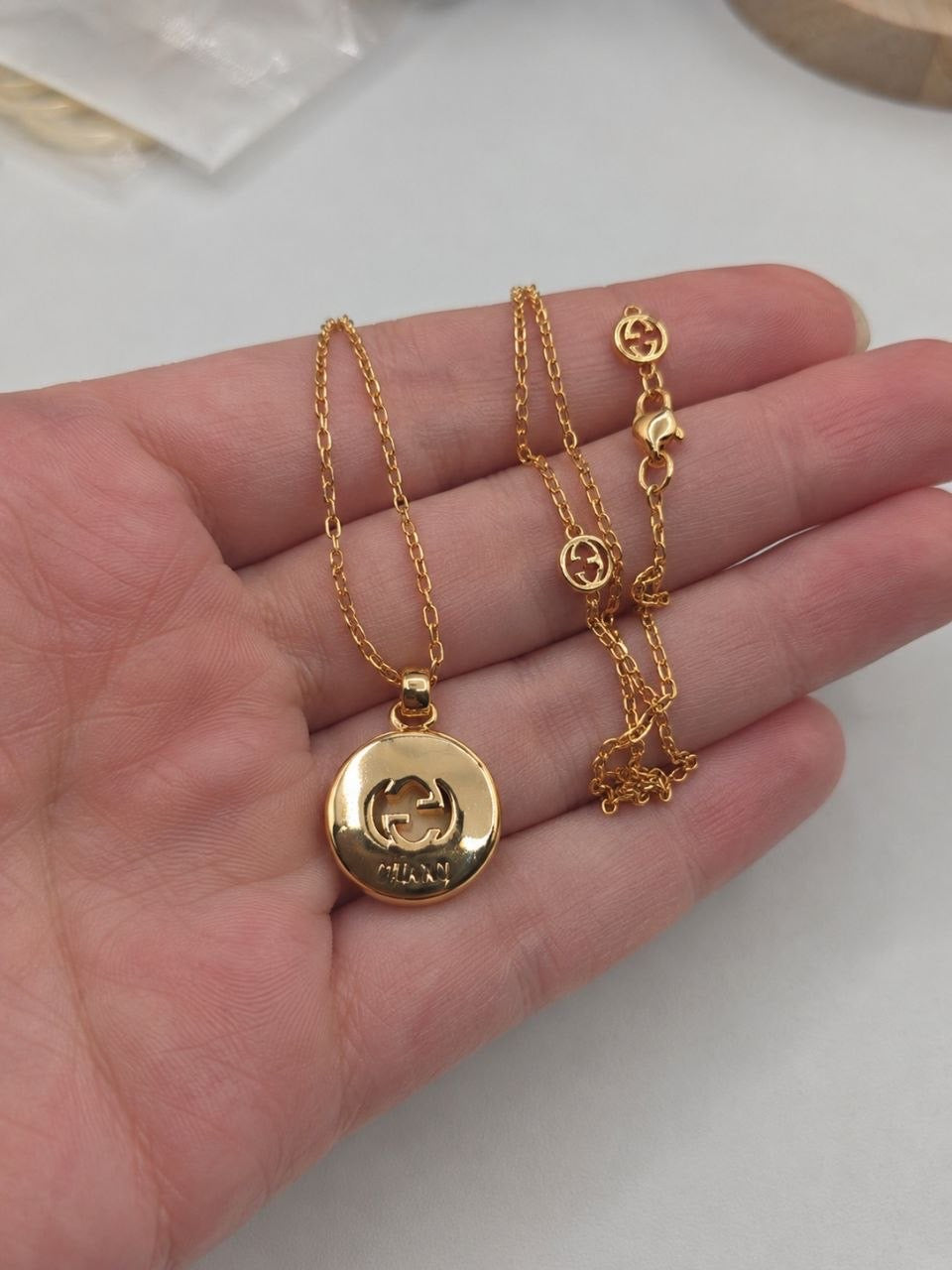 GG Black Medallion Necklace