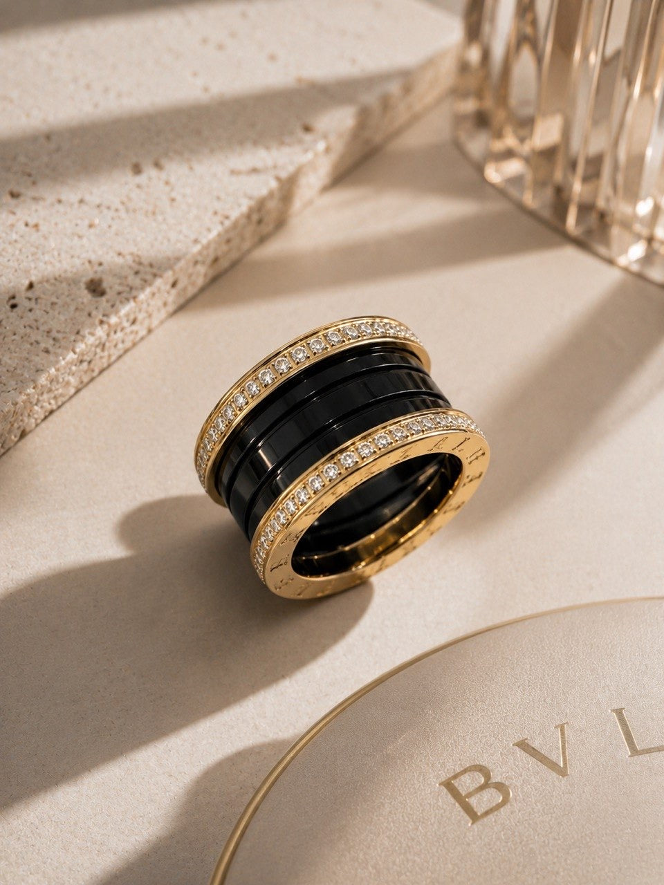 BVLGARI Black Ceramic Ring