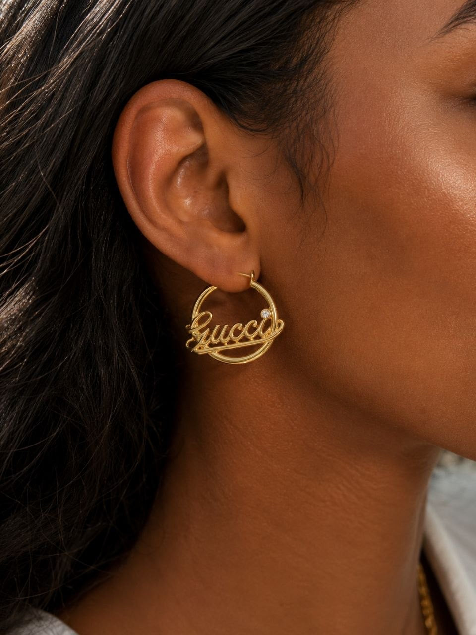 Gucci Script Hoop Earrings
