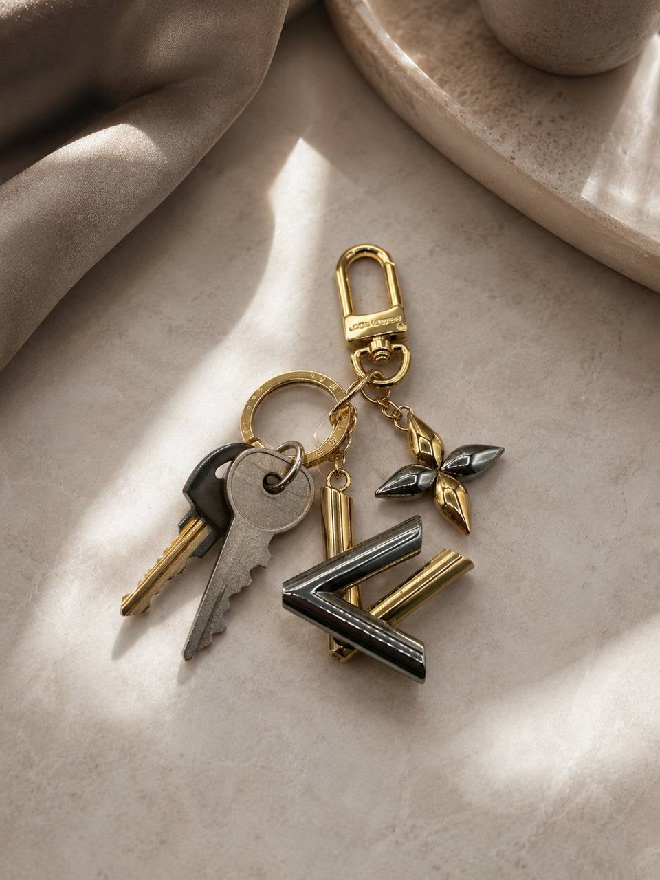 LV Gold Keychain