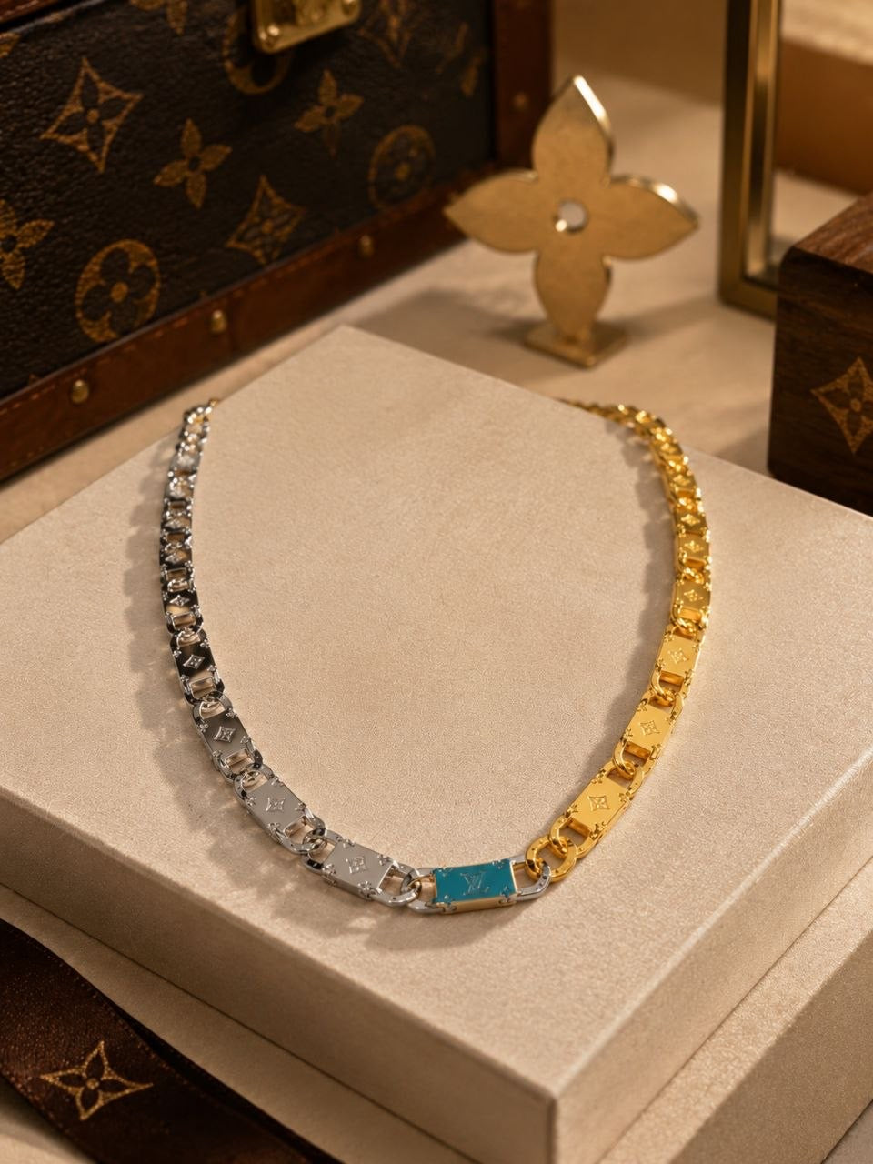 LV Two-Tone Chain Necklace