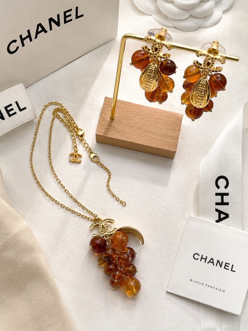CC Amber Charm Necklace