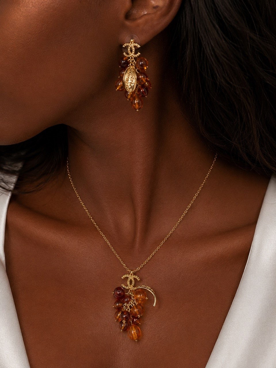 CC Amber Charm Necklace
