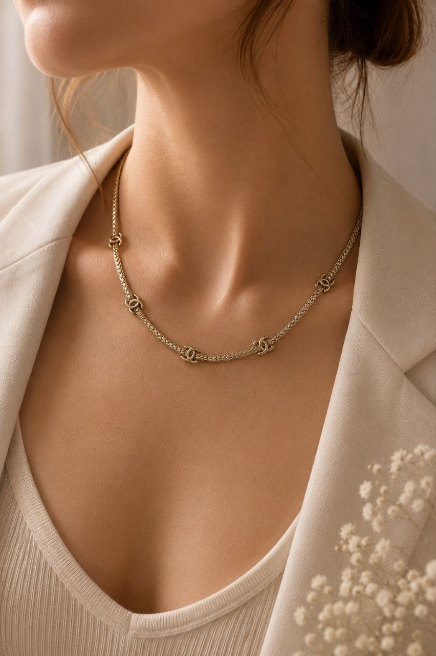 CC Gold Chain Necklace