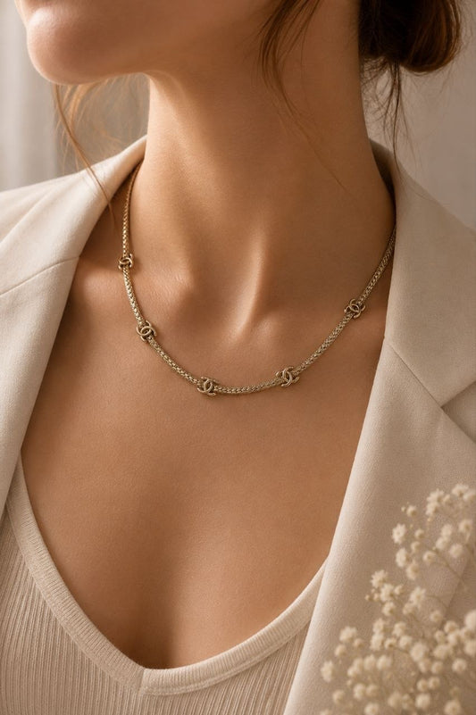 CC Gold Chain Necklace