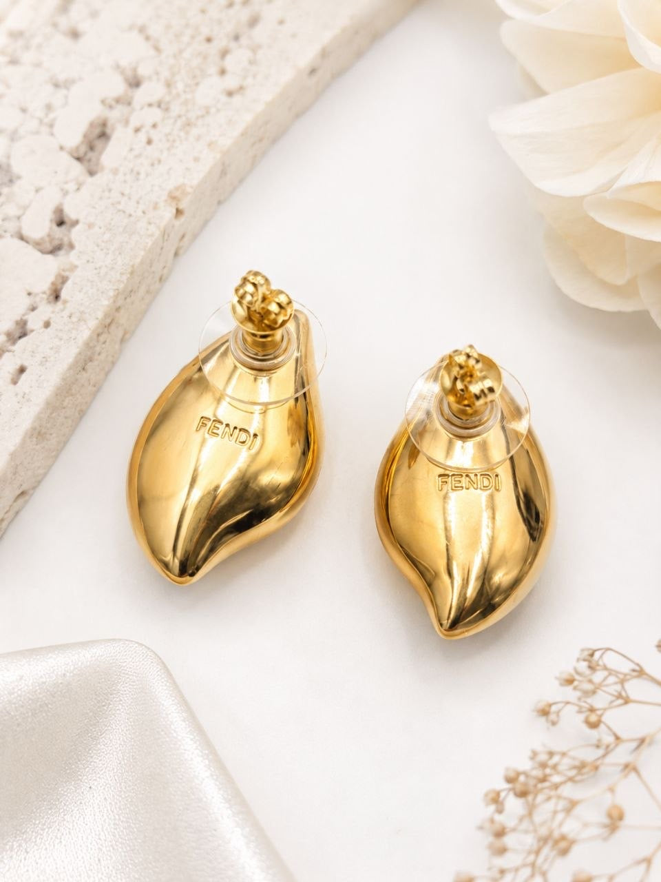 FF Gold Shell Earrings