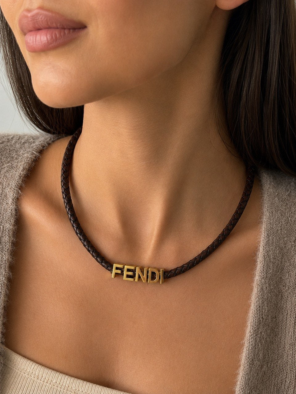 FF Braided Brown Necklace
