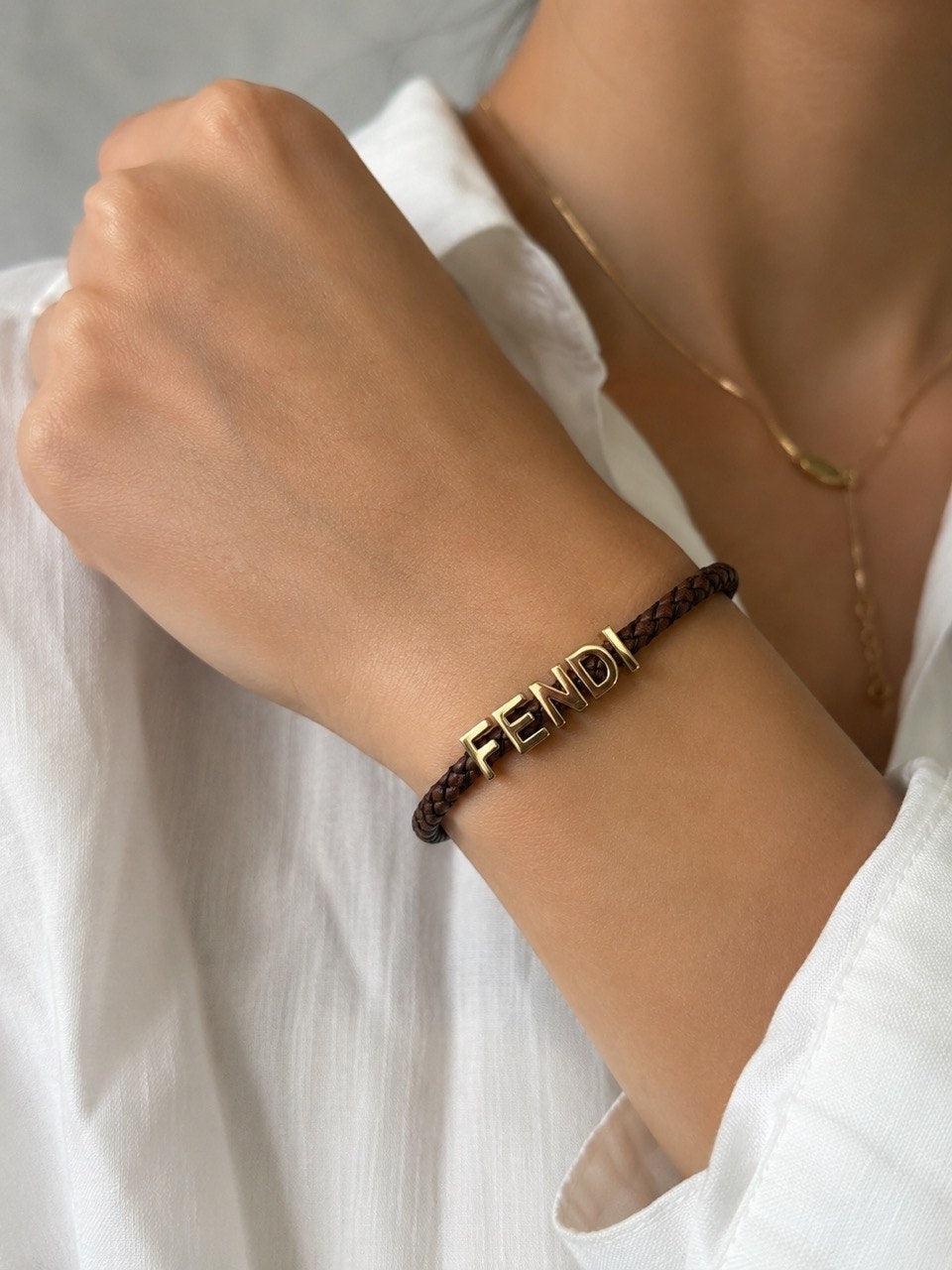 FF Braided Brown Bracelet