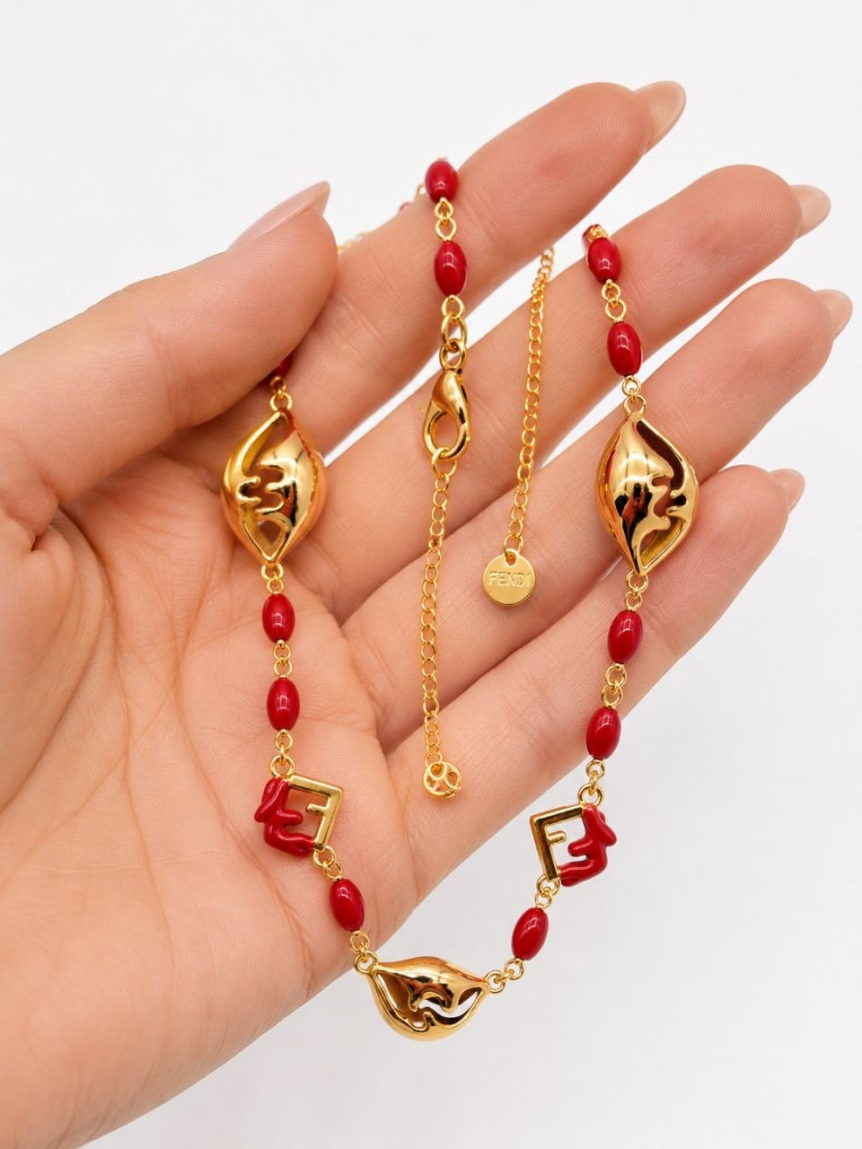 FF Red Beaded Necklace
