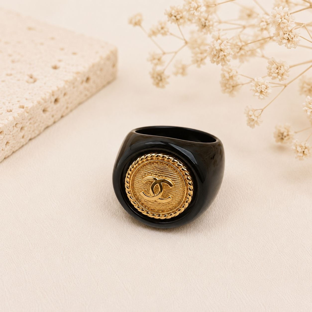 GG Black Statement Ring