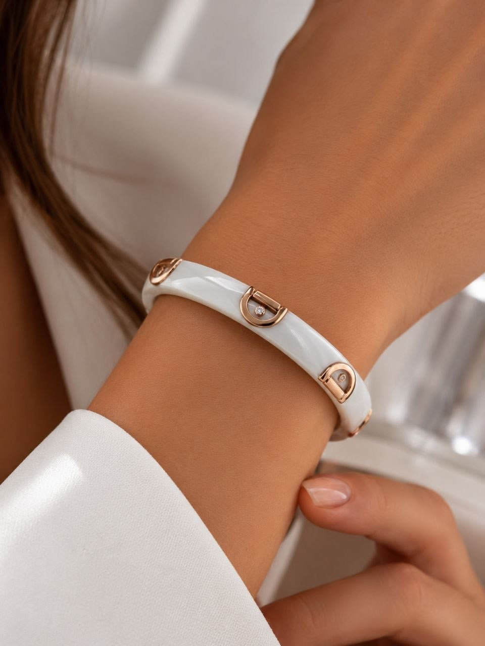 Damiani White Ceramic Bracelet