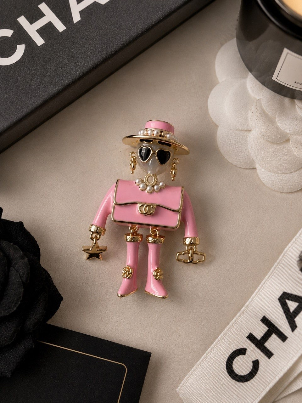 CC Pink Fashion Doll Brooch